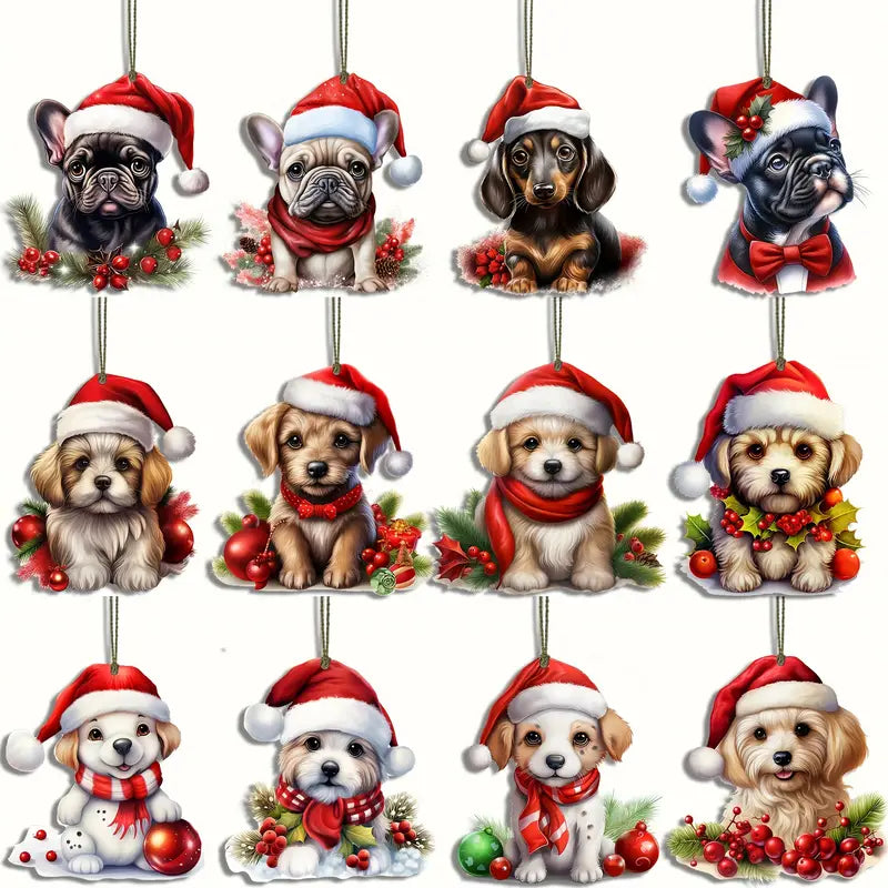 Adorable Hanging Tree Christmas Dog Ornaments Personalized