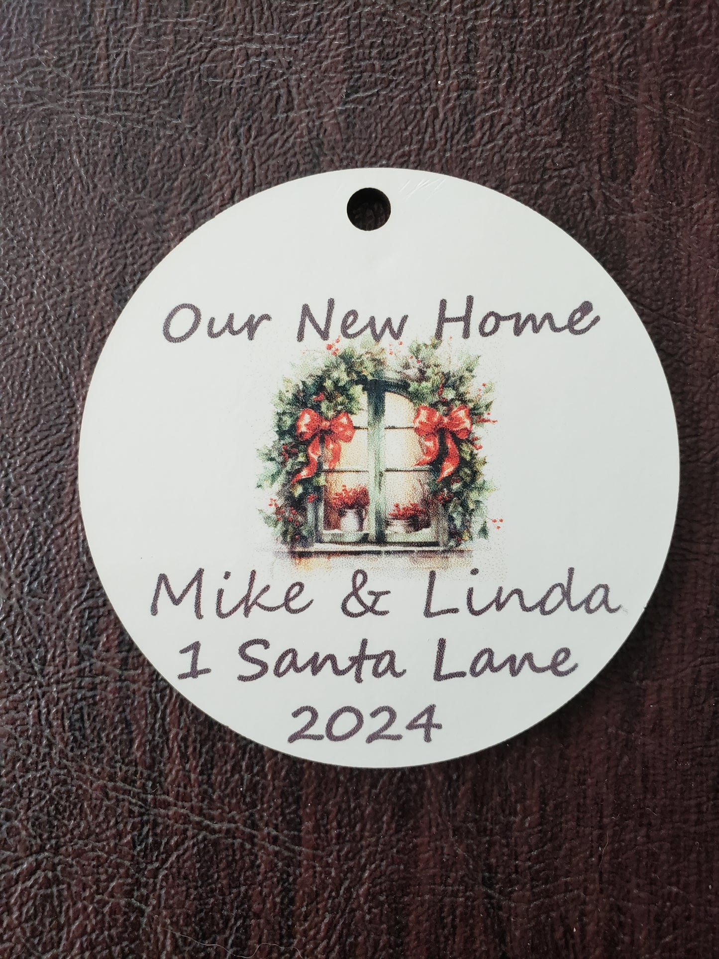 Custom New Home Christmas Ornament with Snap Closure Hanger