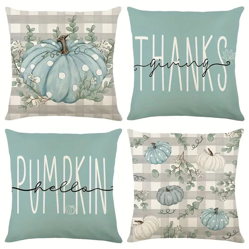 Fall Thanksgiving Throw Pillow Covers Set 4