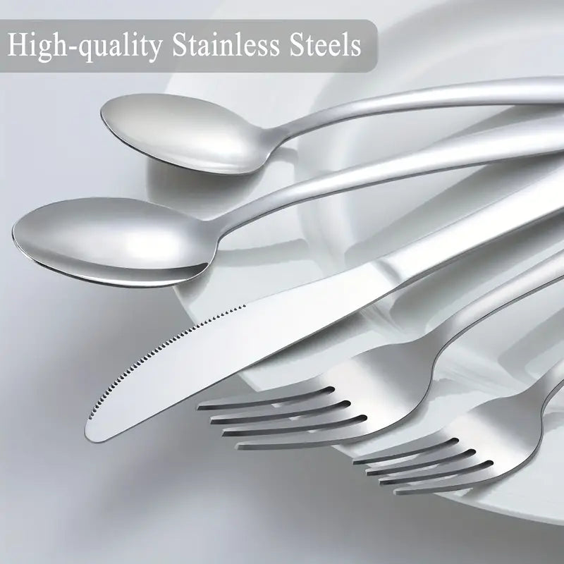 60 PC Silverware Set Heavy Duty Stainless Steel Flatware Service 12