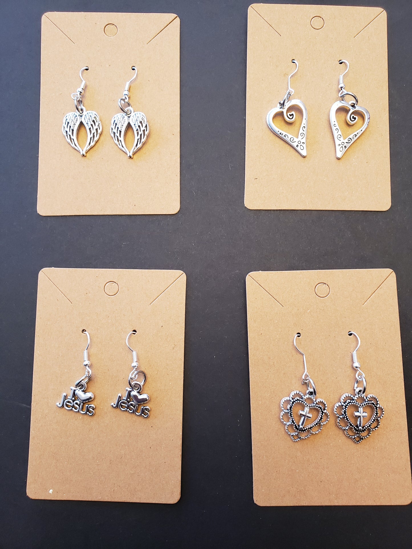 Fashion Earrings Sterling Silver Hooks Drop / Dangle Silver Plated Charms