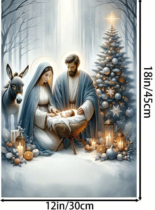 Holy Nativity Christmas Garden Flag Double Sided