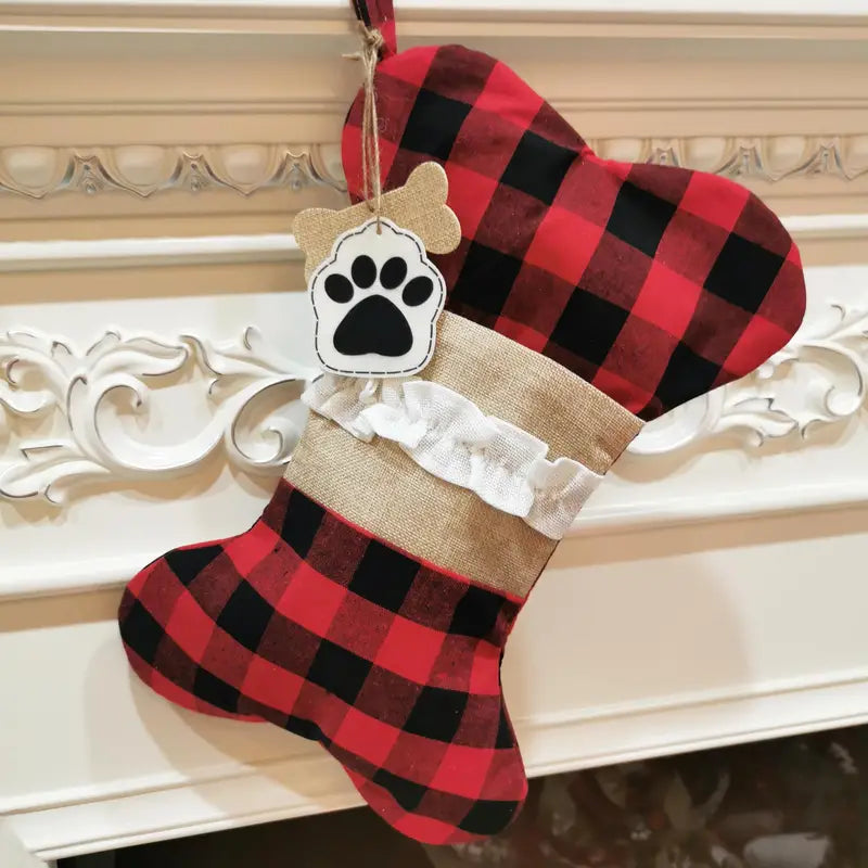 16.5" Personalized Christmas Dog Stocking Gift Bag