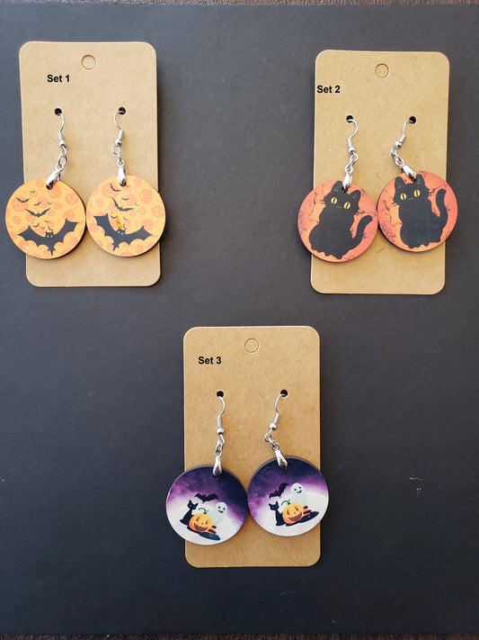 Great Fashion Halloween Earrings Round Dangle Drop