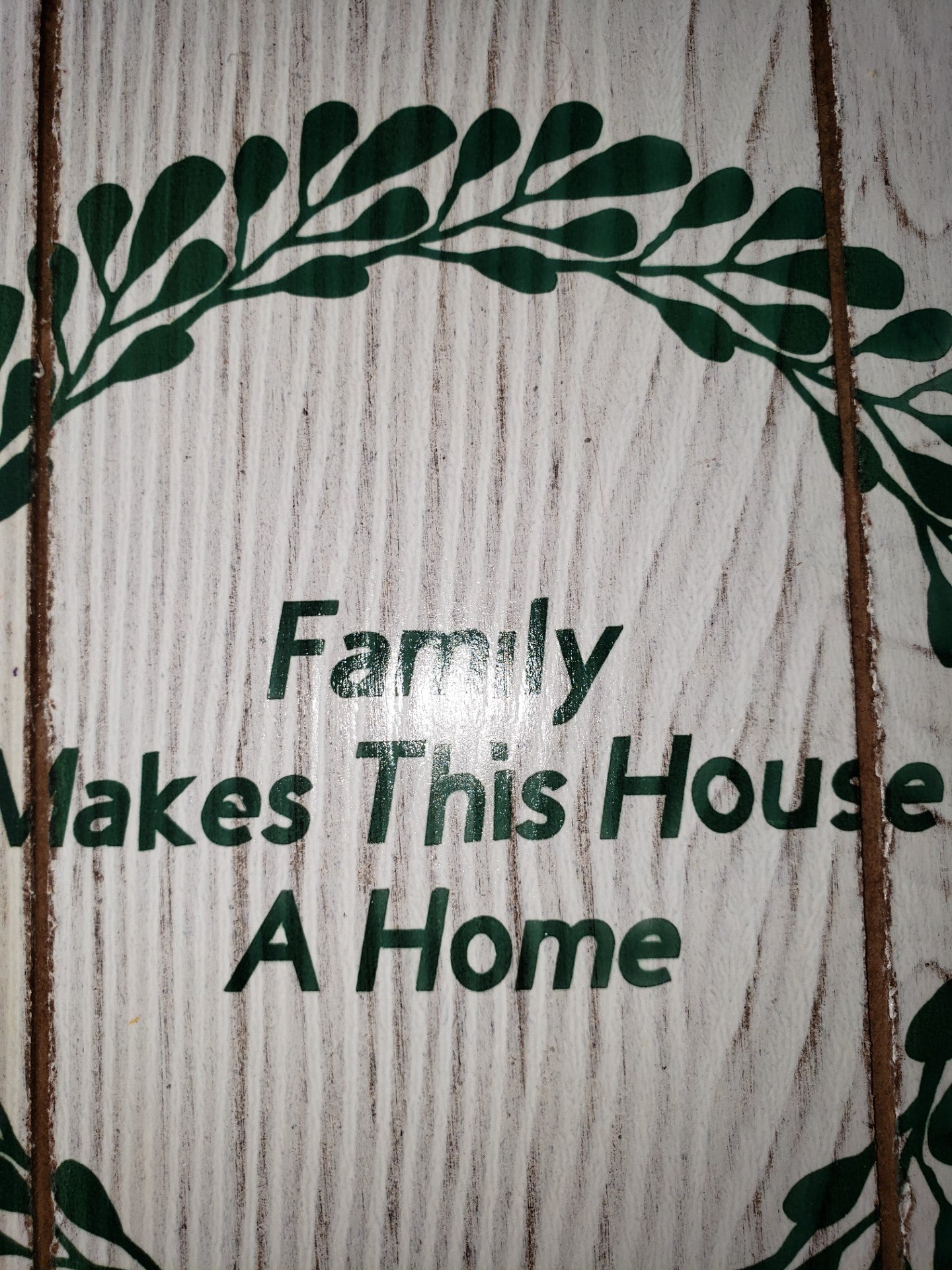 Farmhouse "Family Makes This House A Home" Hanging Wall Sign