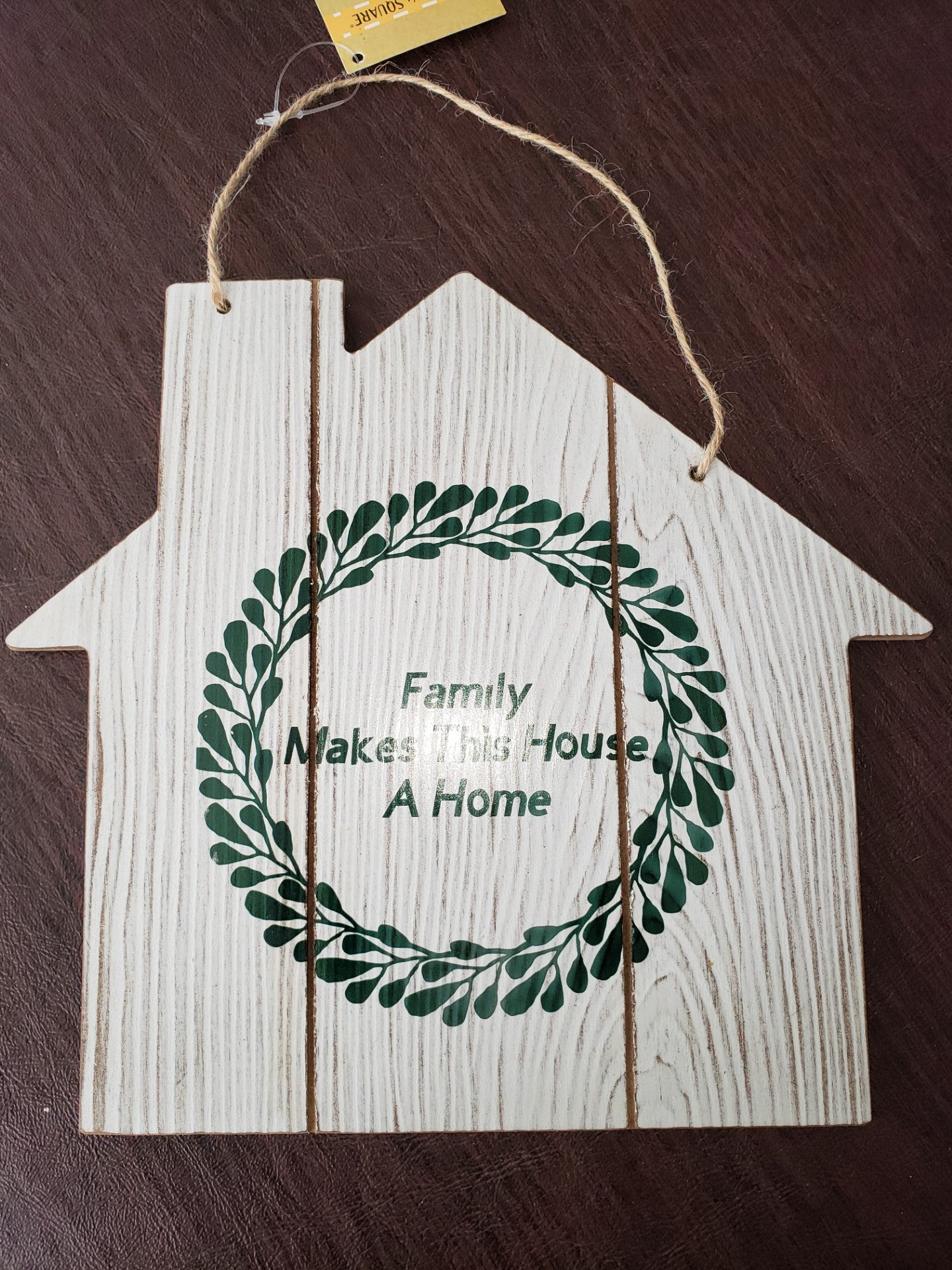 Farmhouse "Family Makes This House A Home" Hanging Wall Sign