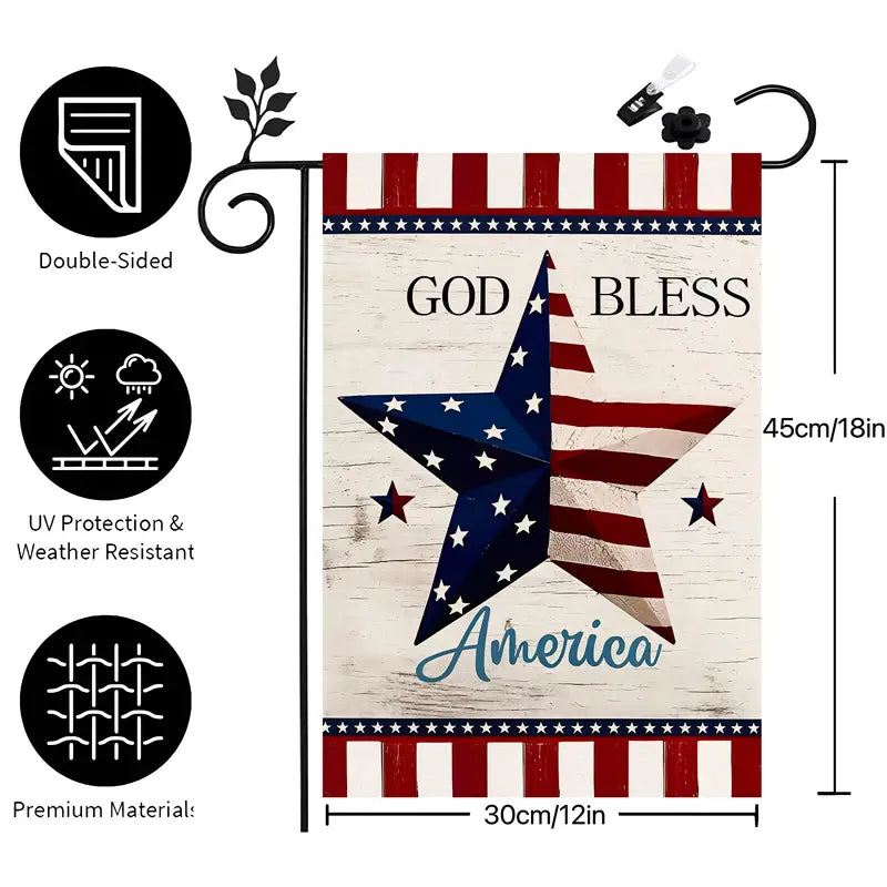 Patriotic God Bless America Garden Flag Double Sides