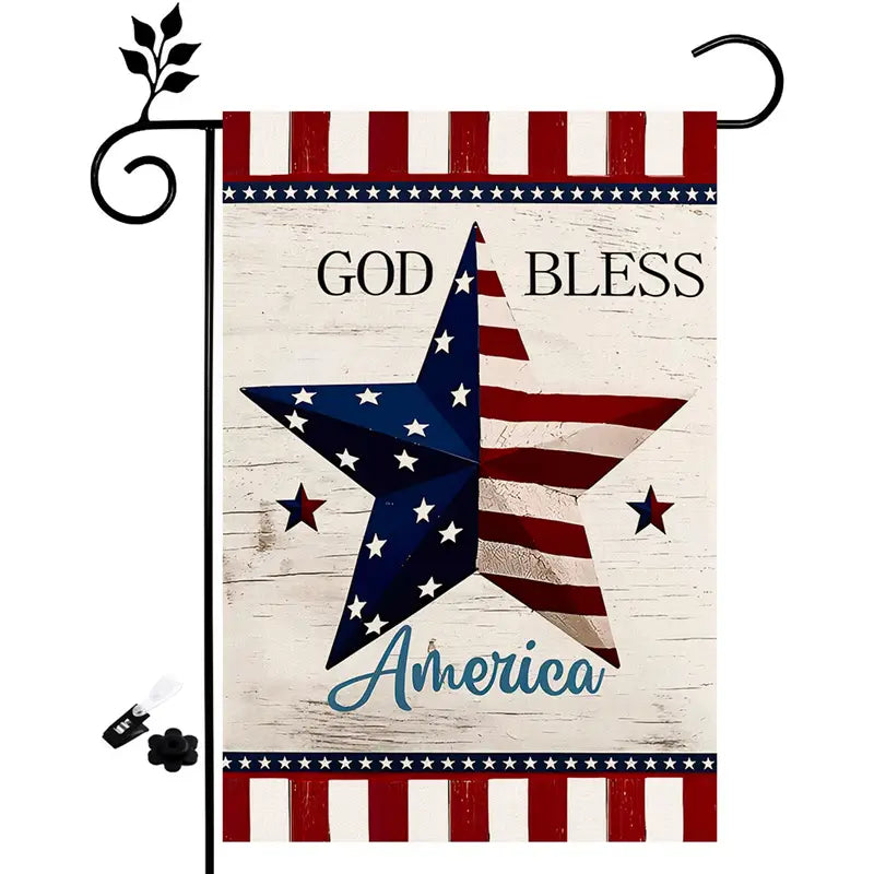 Patriotic God Bless America Garden Flag Double Sides