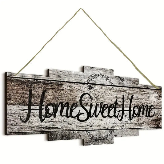 Farmhouse Rustic Hanging Grey Wood Welcome Sign