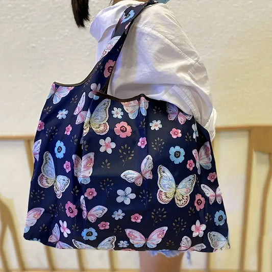 Large Capacity Floral & Butterfly Tote Spring & Summer