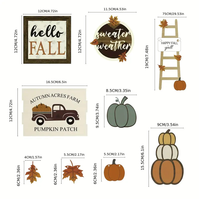 16 Piece Tiered Tabletop Decor, "Autumn Acres Farm"