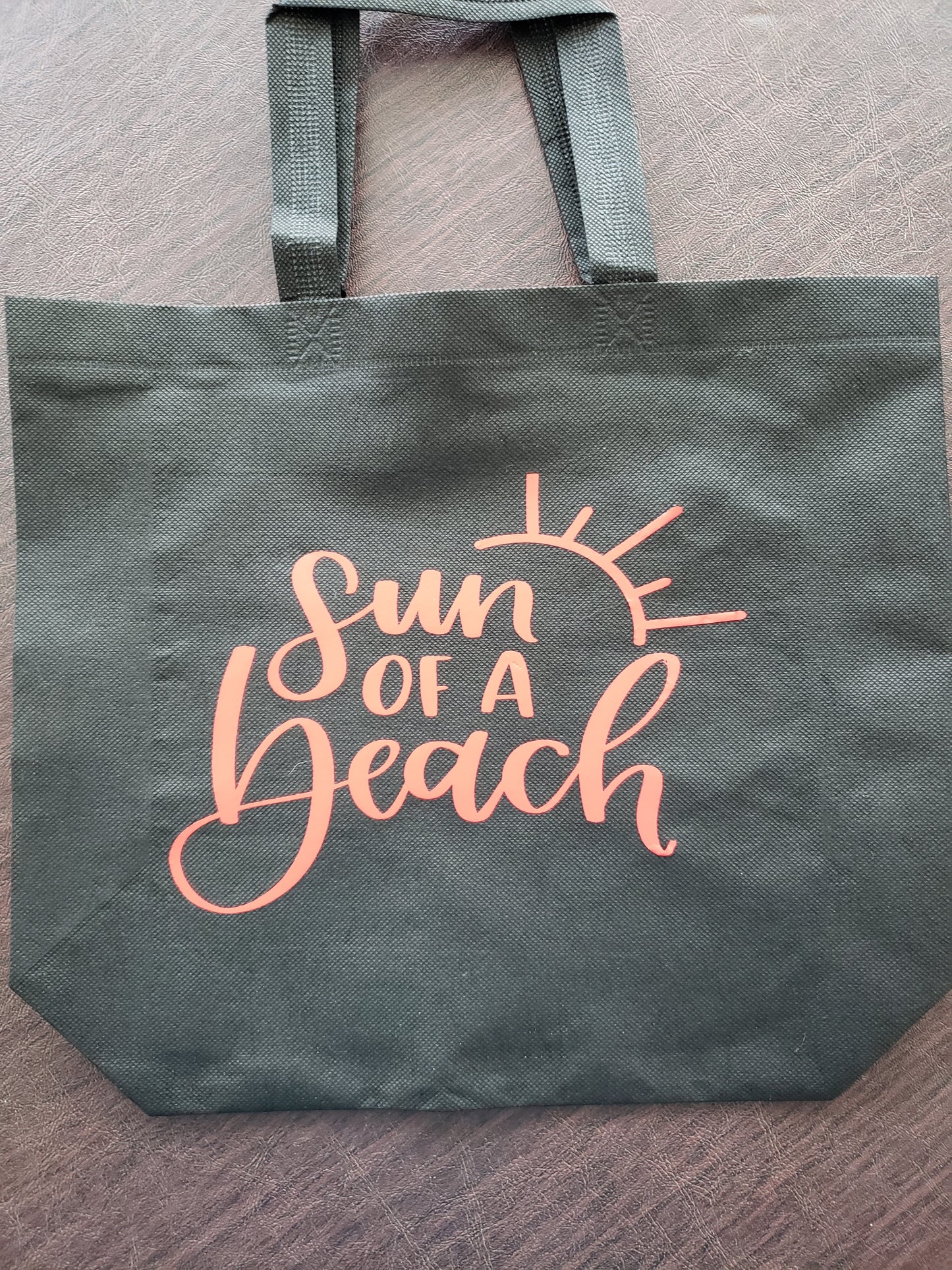 Tote Reuseable Non-woven Set 2 Black, Sun Of A Beach, Shopping, Beach