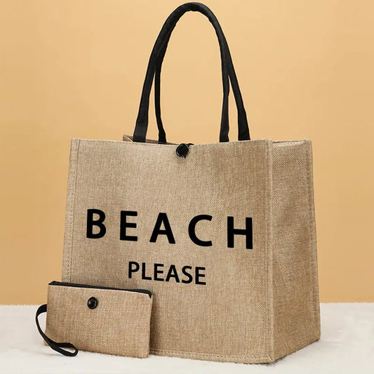 Beach Please Tote with Coin Purse Set