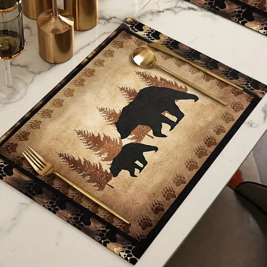 Rustic Bear with Cub Set 4 Placemats