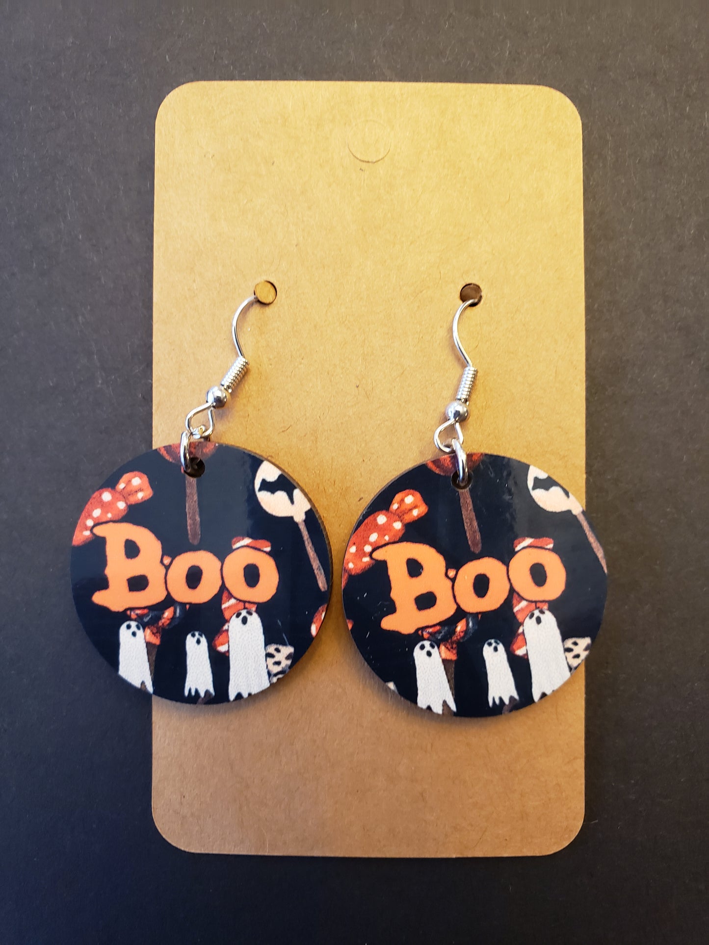 Halloween Dangle Drop Earring BOO Vivid Halloween Colors