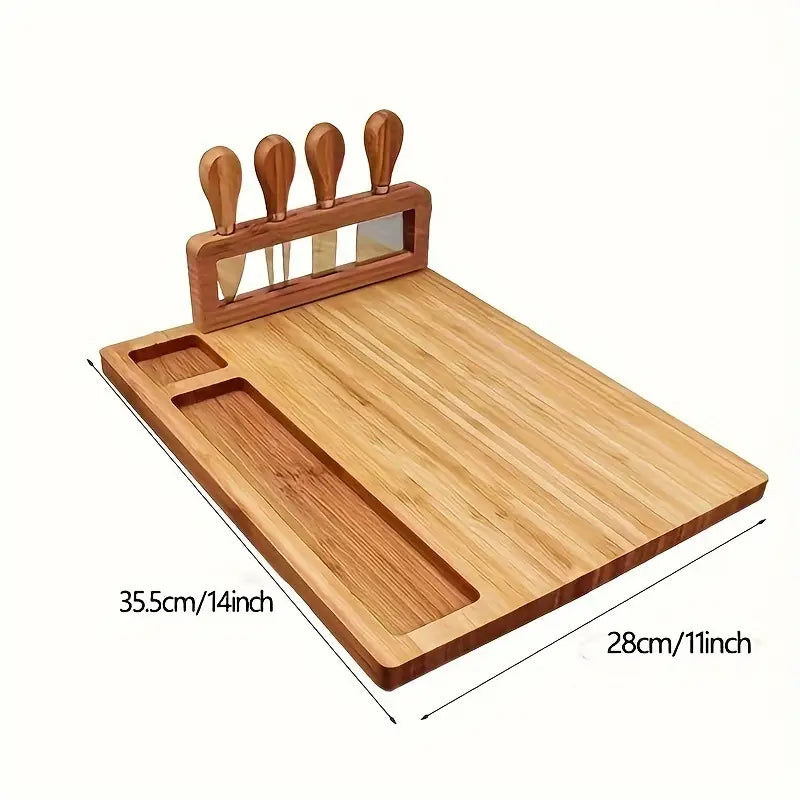 Bamboo Charcuterie Cheese Board Set 6 Pieces Great Gift