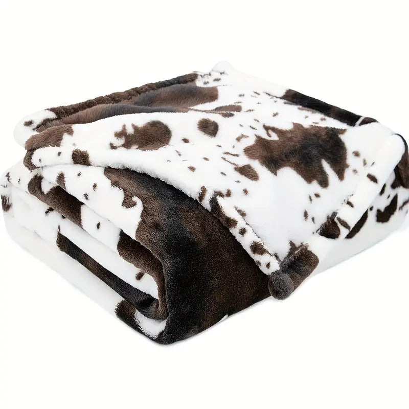 Black & White Cow Print Throw Blanket 78.8" by 59"