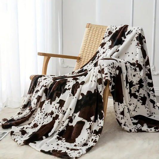 Black & White Cow Print Throw Blanket 78.8" by 59"