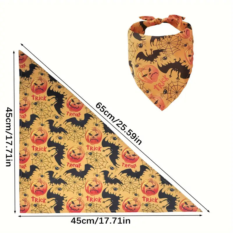 Halloween Dog Bandanas Large 25.5" x 17.7" Witches, Goblins Ghosts