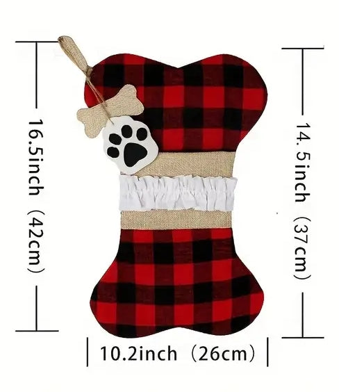 16.5" Personalized Christmas Dog Stocking Gift Bag