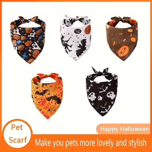 Halloween Dog Bandanas Large 25.5" x 17.7" Witches, Goblins Ghosts