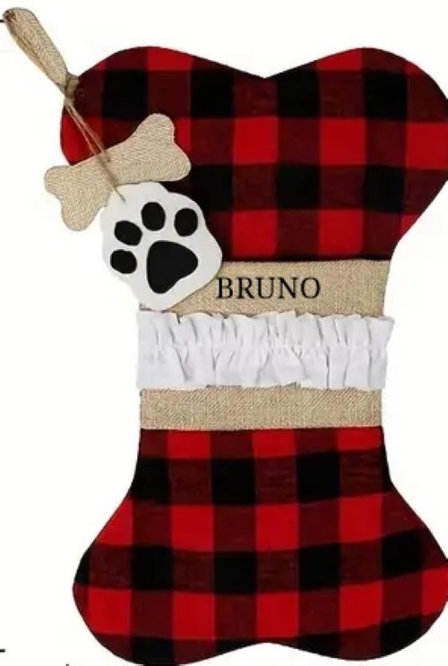 16.5" Personalized Christmas Dog Stocking Gift Bag