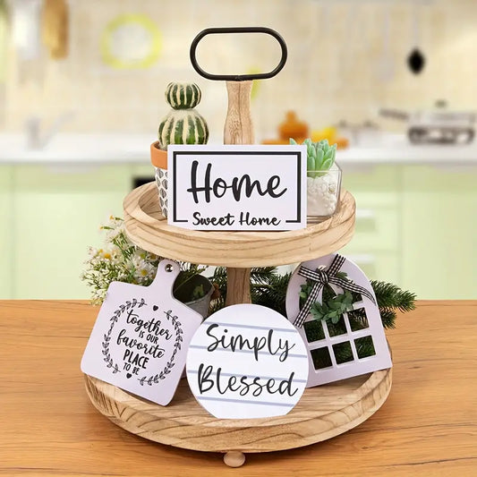 Farmhouse Tabletop Tiered Tray Decor