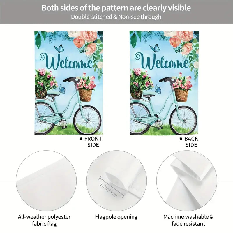 Welcome Summer Flag Bicycle Double Sides