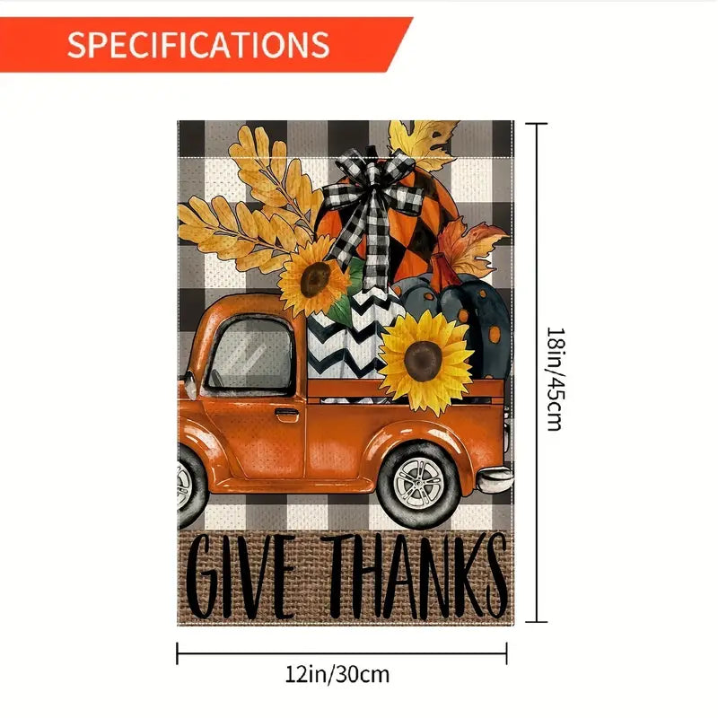 Welcome Fall Thanksgiving Farm Garden Lawn Flag 12 x 18 Give Thanks