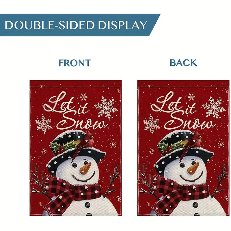 Winter Garden Lawn Flag Let It Snow Snowman