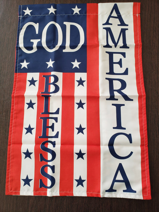 Patriotic God Bless America Garden Flag Double Sidesd