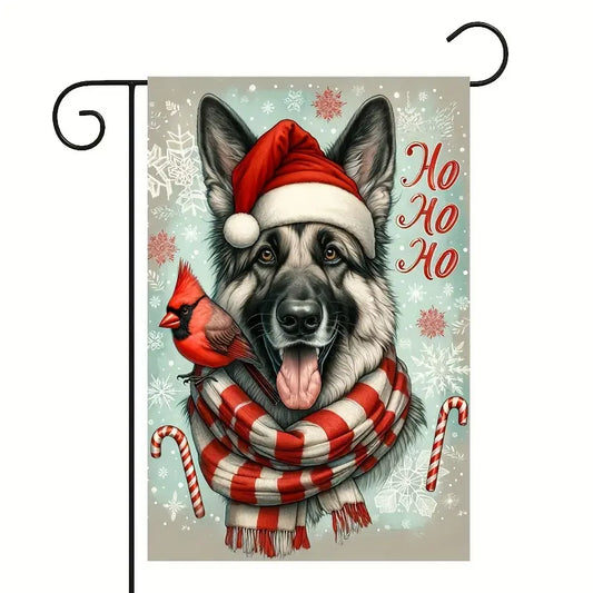 German Shepherd Christmas Garden Lawn Flag Merry Christmas