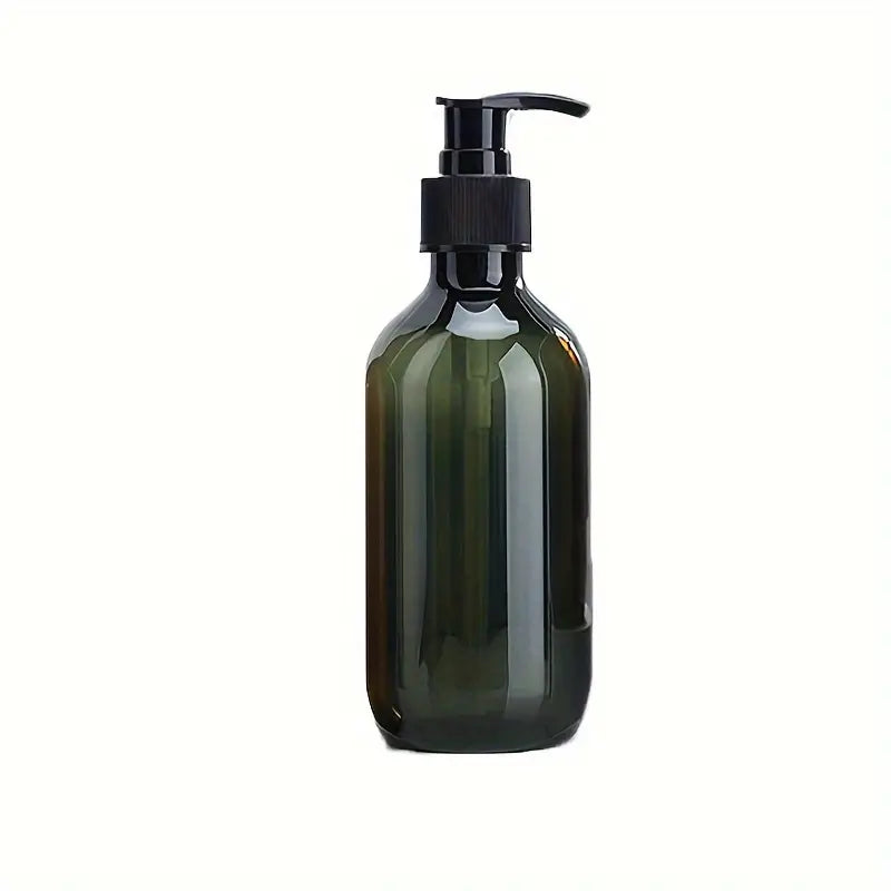 2 Piece Dark Green Soap Despenser Set Dispenser and Wood Soap DIsh