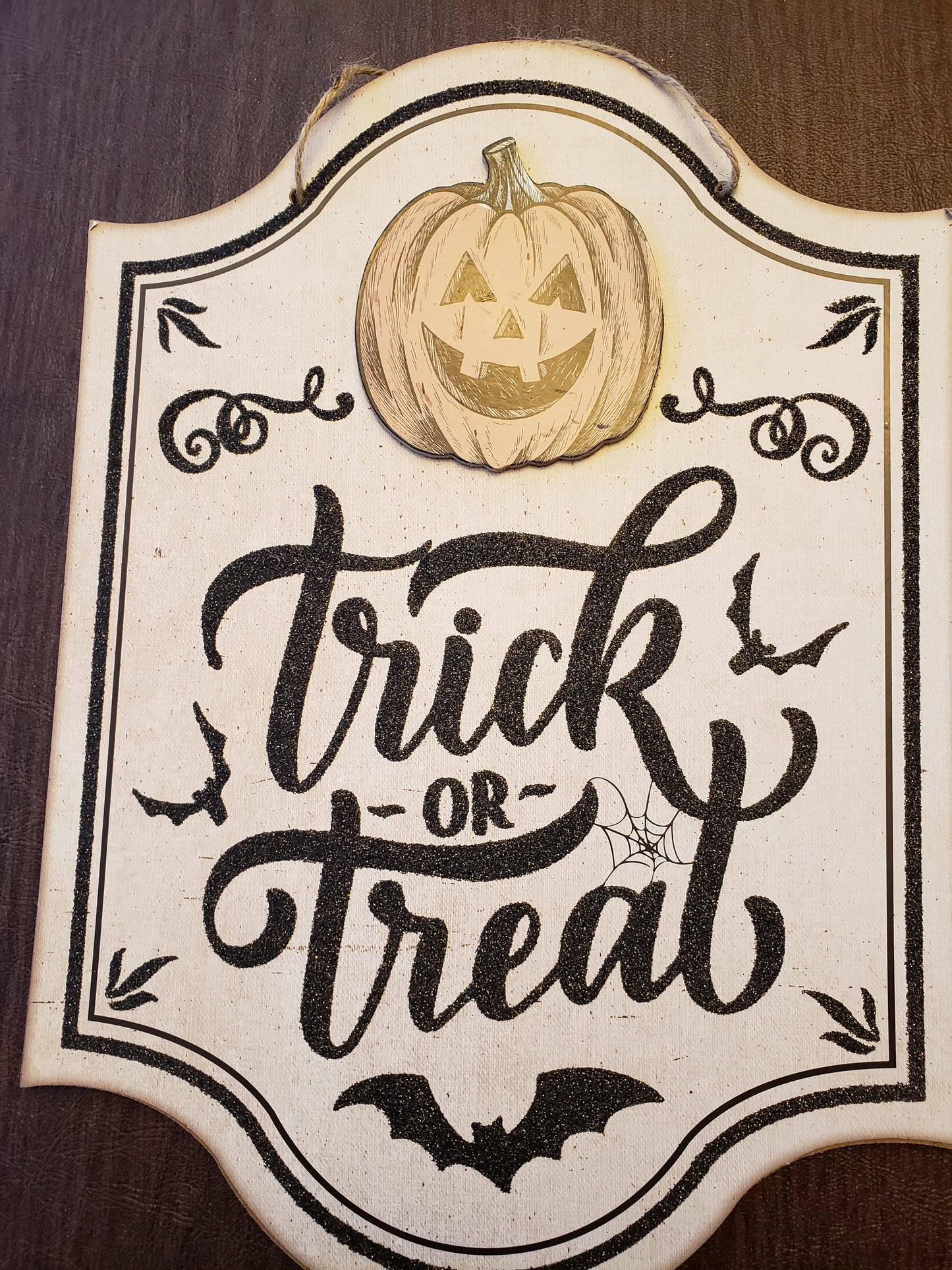 Halloween Hanging Wood Signs Raised Pumkin "Trick or Treat" or Raised R.I.P 13" x 9.5"