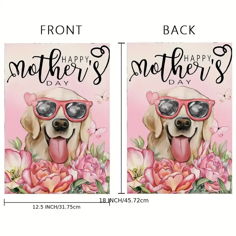 Happy Mother's Day Garden Lawn Flag Dog Double Sided
