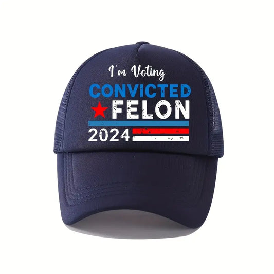 Baseball Cap, "I am Voting For The Convicted Felon" Adjustable Unisex