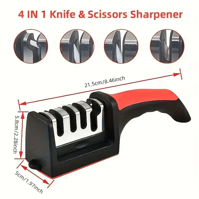 Knife Sharpener Professional Ceramic Kitchen Sharpening System 4 Stage