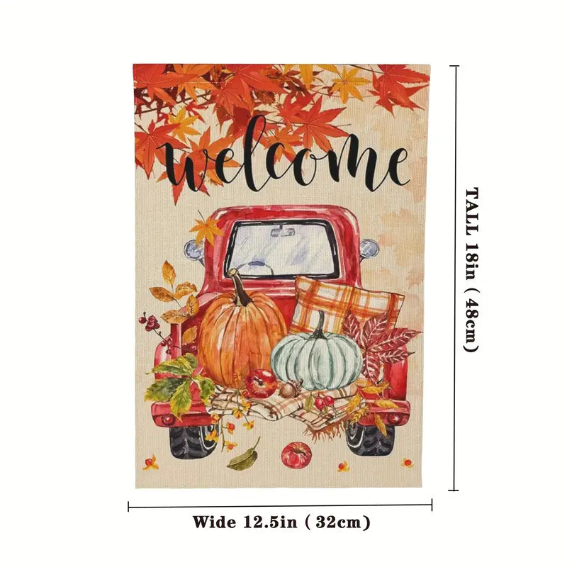 Welcome Fall Harvest Farm Garden Lawn Flag 12 x 18