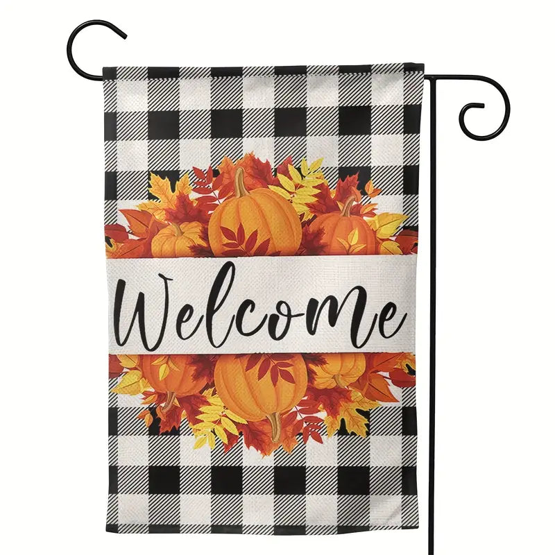 Fall Farmhouse Halloween Thanksgiving Lawn Garden Flag Pumpkins 12 x 18