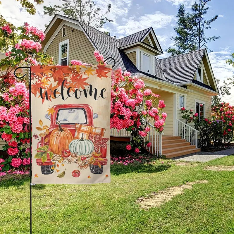 Welcome Fall Harvest Farm Garden Lawn Flag 12 x 18