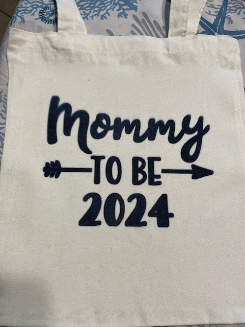 Mommy To Be 2024 or 2025 Tote 12" x 13" Canvas