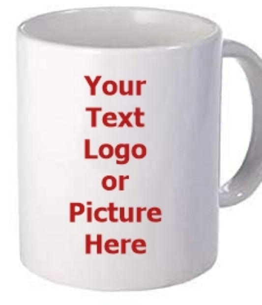 Custom Ceramic Mug, Your Text, Logo or Picture 11oz Great Gift with Box