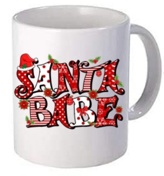 Custom Winter Christmas Mug, Santa Babe 11 OZ Ceramic