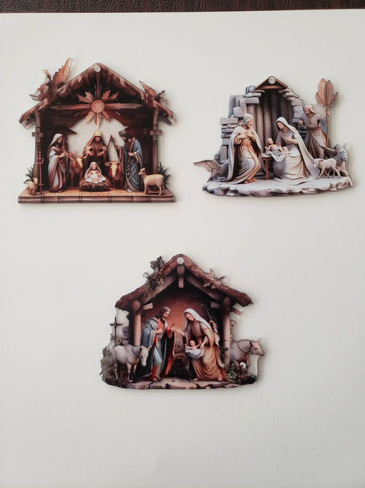 Set 3 Acrylic Nativity Tree Ornaments