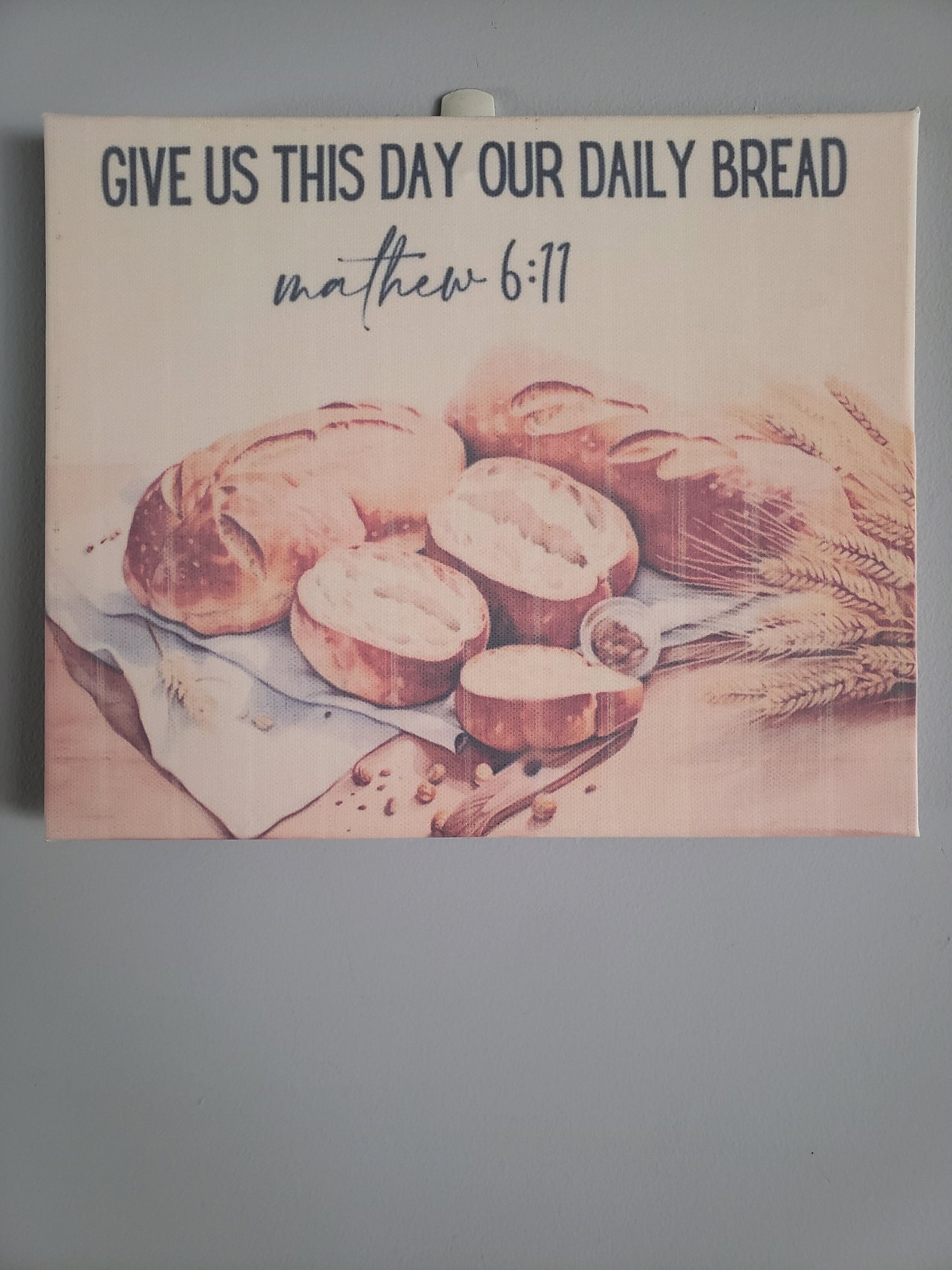 Canvas Wall Art Give Us This Day Our Daily Bread Ready to Hang