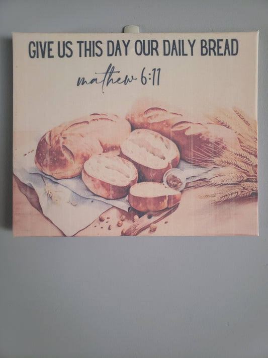 Canvas Wall Art Give Us This Day Our Daily Bread Ready to Hang