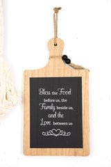 "Bless the food" Bread Board Easel Sign