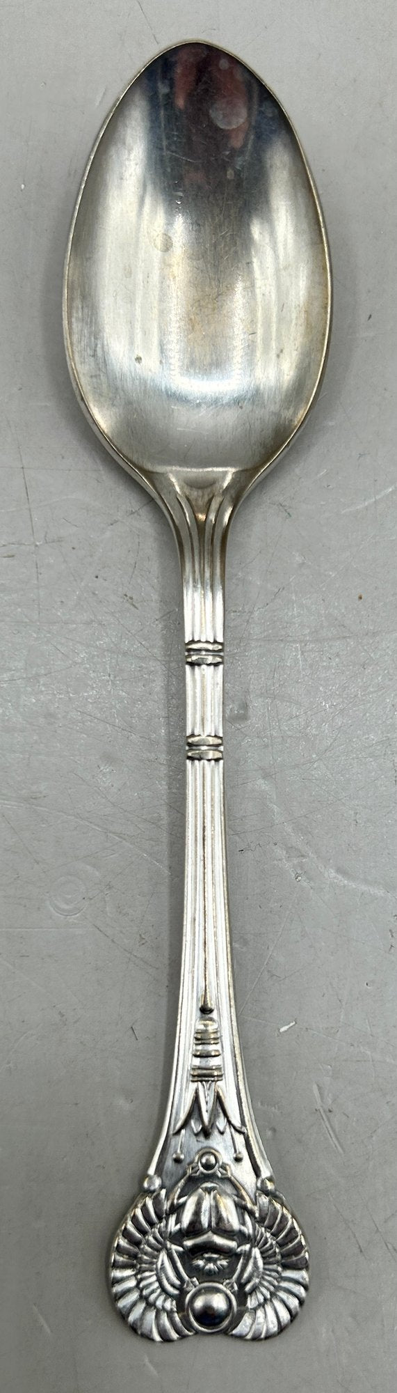 Antique Egyptian Scarab Roger's Oneida Set 6 Silverplate Demitasse Spoons 1909