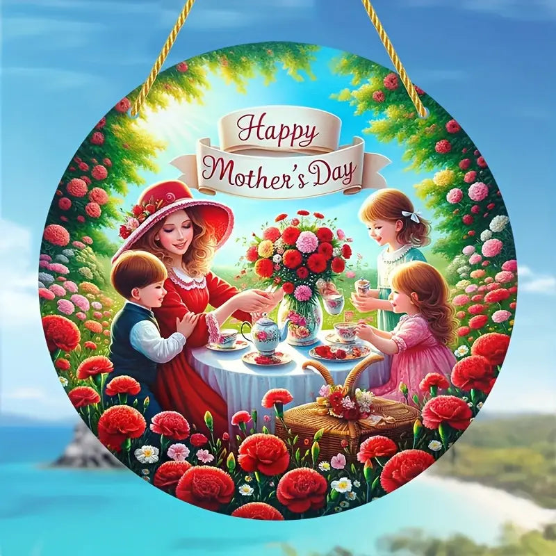 Happy Mother's Day Vintage Style Round 8" Suncatcher