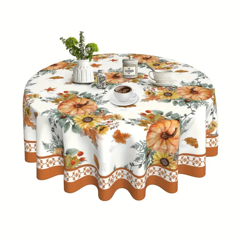 Fall Autumn Thanksgiving Tablecloths Pumpkins Maple Leaves